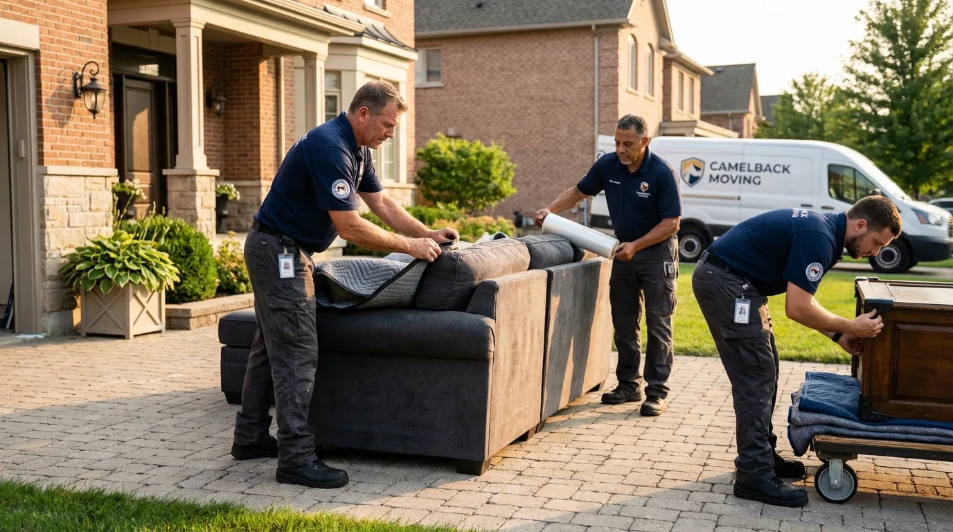 Large estate moving crew wrapping furniture in Union, MS